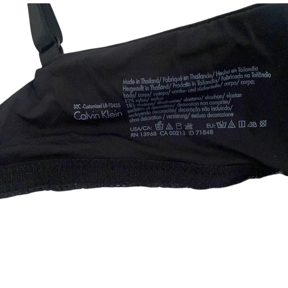Calvin Klein Seductive Comfort Customized Lift Underwire Bra in Black, Size 30C - Picture 4 of 4